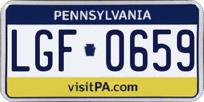 PA license plate LGF0659