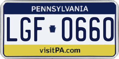 PA license plate LGF0660