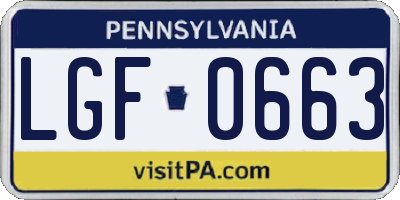 PA license plate LGF0663