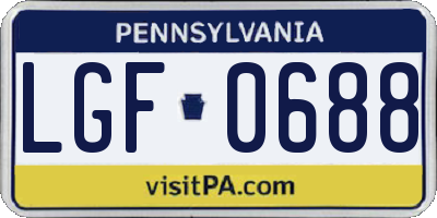 PA license plate LGF0688