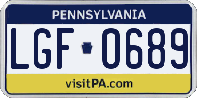 PA license plate LGF0689