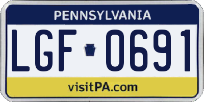 PA license plate LGF0691