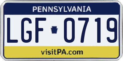 PA license plate LGF0719