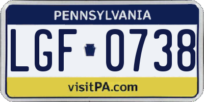 PA license plate LGF0738