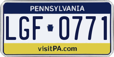 PA license plate LGF0771