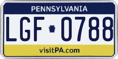 PA license plate LGF0788