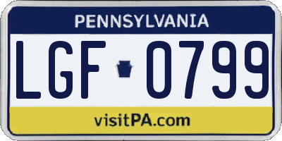 PA license plate LGF0799