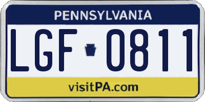 PA license plate LGF0811