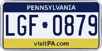 PA license plate LGF0879