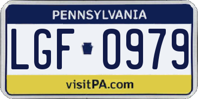 PA license plate LGF0979