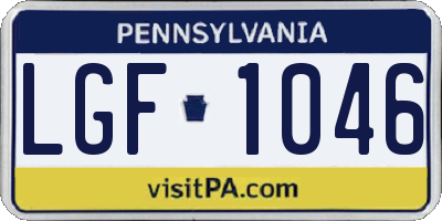 PA license plate LGF1046