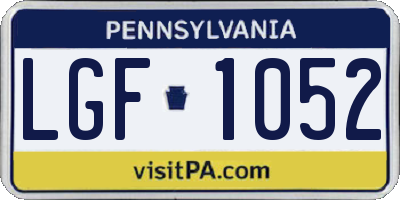 PA license plate LGF1052