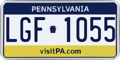 PA license plate LGF1055