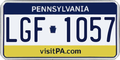 PA license plate LGF1057