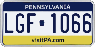 PA license plate LGF1066
