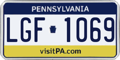 PA license plate LGF1069