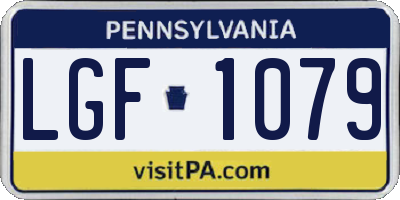 PA license plate LGF1079
