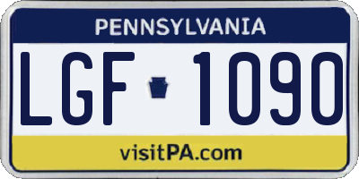 PA license plate LGF1090