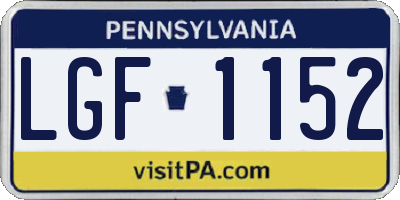PA license plate LGF1152