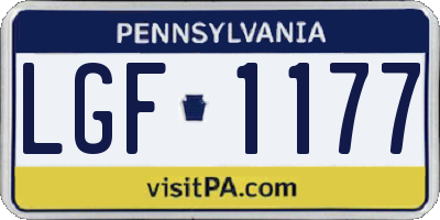 PA license plate LGF1177