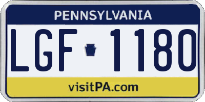 PA license plate LGF1180