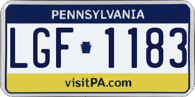 PA license plate LGF1183