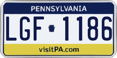 PA license plate LGF1186