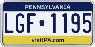 PA license plate LGF1195