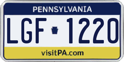 PA license plate LGF1220