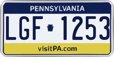 PA license plate LGF1253