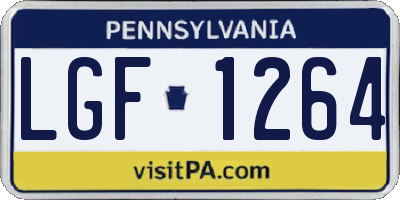 PA license plate LGF1264