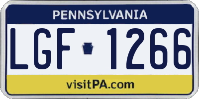 PA license plate LGF1266