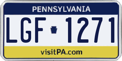 PA license plate LGF1271