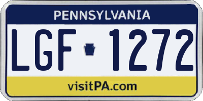 PA license plate LGF1272