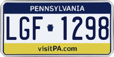 PA license plate LGF1298