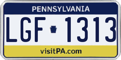 PA license plate LGF1313