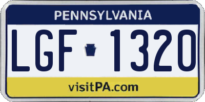 PA license plate LGF1320