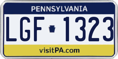 PA license plate LGF1323