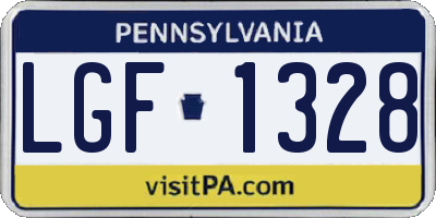 PA license plate LGF1328