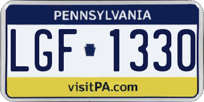 PA license plate LGF1330