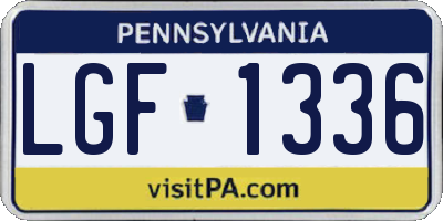 PA license plate LGF1336