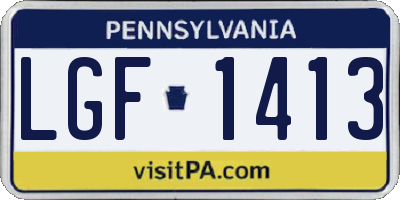 PA license plate LGF1413