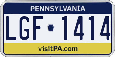PA license plate LGF1414