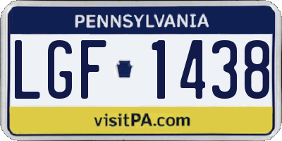 PA license plate LGF1438