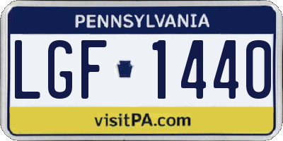 PA license plate LGF1440