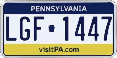 PA license plate LGF1447