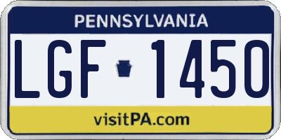 PA license plate LGF1450
