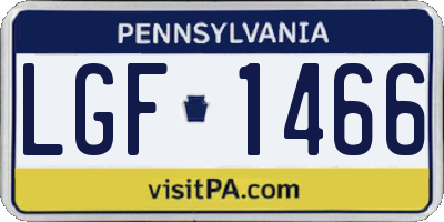 PA license plate LGF1466