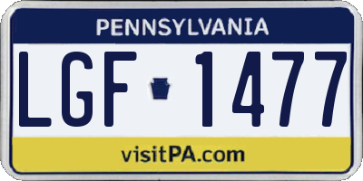 PA license plate LGF1477