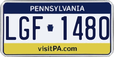 PA license plate LGF1480